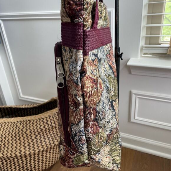 Vintage Bovano Cat Tapestry Shoulder Bag Laptop Fits Tote Purse - Picture 7 of 15